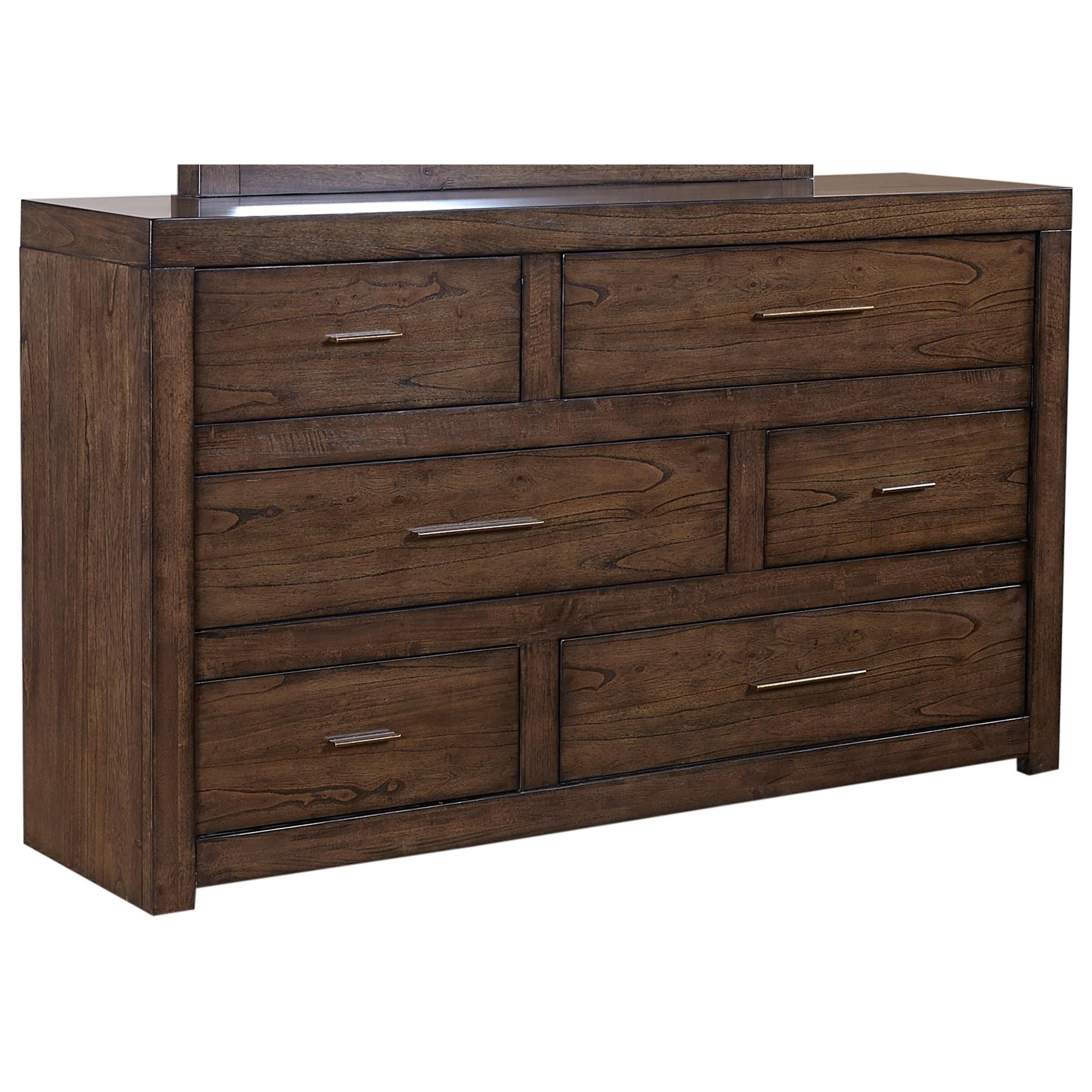 Aspenhome Modern Loft IML453BRN 6 Drawer Dresser with FeltLined Top Drawers Upper Room Home